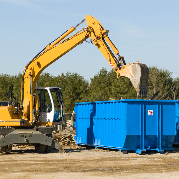 are there any restrictions on where a residential dumpster can be placed in Blue Ball